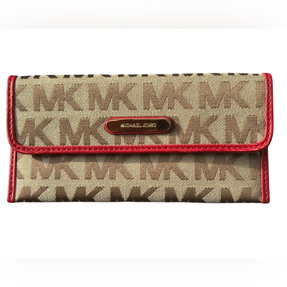 Michael Kors Red and Brown Wallet - Picture 1 of 6
